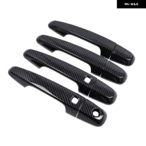 カーボンクロームカー ドアハンドル カバー 三菱 L200 トライトン 2015 - 21 スタイリング アクセサリー - c1 keyhole 2 buttons