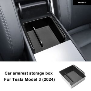 TPE製 車用センター コンソール アームレスト マット ウォーターカップ ホルダー ボックス テスラ モデル3 2024年式 ハイランド オーガナイザー - Armrest box