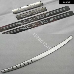 ステンレス リア バンパー プロテクター シル トランク トレッドプレート トリム スカッフプレート /ドアシル マツダ CX-30 CX30 2019 2020-2024 - 3