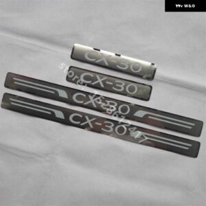 ステンレス リア バンパー プロテクター シル トランク トレッドプレート トリム スカッフプレート /ドアシル マツダ CX-30 CX30 2019 2020-2024 - 2