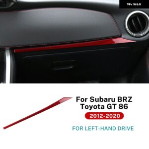 LHD RHD リアルソフトカーボン スバル BRZ トヨタ GT86 2012-2016 - 20 車用コパイロット コンソール ダッシュボード ストリップ - For LHD Red Carbon