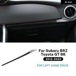 LHD RHD リアルソフトカーボン スバル BRZ トヨタ GT86 2012-2016 - 20 車用コパイロット コンソール ダッシュボード ストリップ - For LHD Black Carbon
