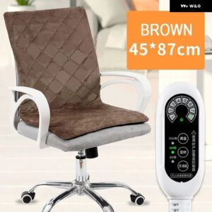 オフィスシートヒーター パッド 電気ヒーター クッション 椅子 一体型サーモスタットマット 8段階温度 - Brown 45x87cm