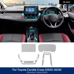 トヨタ カローラ クロス 2020 - 24 内装TPUフィルム 車用 ステッカー 10.5インチ ナビゲーション画面 傷防止 - RHD