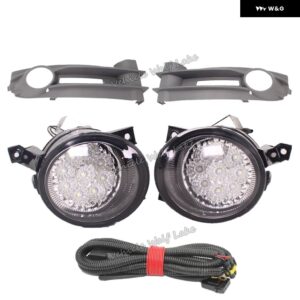 VW キャディ 2004 - 10 カー スタイリング フロント 9 LED フォグランプ ライト + グリル カバー + ワイヤー - set