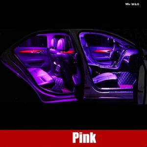 BMW X6 E71 E72 2008-2014 16個キット 車用LED インテリア ドーム読書灯 ドアランプ フット トランク ライトアクセサリー - Pink