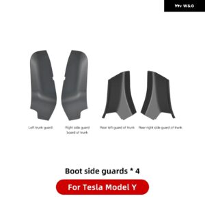 テスラ モデルY 2021-2023 リア トランク サイドガード TPEカバー ふわふわ表面コーナー シェル リア トランク プロテクター - 5