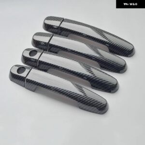 トヨタ ハイラックス VIGO 2005 - 2014 クローム カーボン カー ドアハンドル カバー トリム カー スタイリング アクセサリー オーバーレイ ステッカー - Carbon Fiber 2 holes