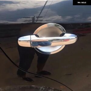 トヨタ プリウス C 2011-2017 カーボン クローム カー ドアハンドル カバー トリム ステッカー スタイリング アクセサリー - silver handle-bowl