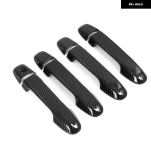 トヨタ プリウス C 2011-2017 カーボン クローム カー ドアハンドル カバー トリム ステッカー スタイリング アクセサリー - carbon door handle