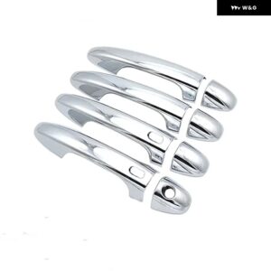 カーボンクロームカー ドアハンドル ボウルカバー 装飾 トリム ステッカー トヨタ ヤリスヴィオスXP150 2019-2023 スタイリング アクセサリー - silver 2 sensors