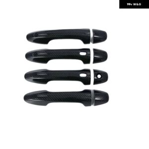 カーボンクロームカー ドアハンドル ボウルカバー 装飾 トリム ステッカー トヨタ ヤリスヴィオスXP150 2019-2023 スタイリング アクセサリー - carbon 2 sensors