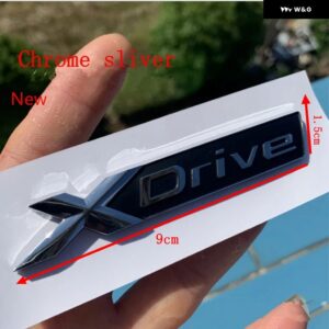 クロームブラックフェンダーレター XDRIVE 旧型 XDRIVE エンブレム 1 3 4 5 6 7シリーズ X1 X3 X4 X5 X6 Z4 GT X DRIVE バッジ - XDrive Chrome new