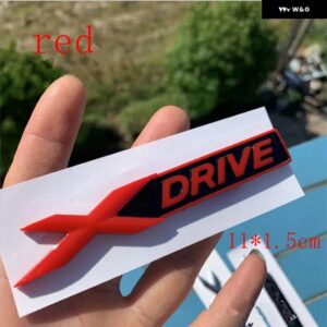 クロームブラックフェンダーレター XDRIVE 旧型 XDRIVE エンブレム 1 3 4 5 6 7シリーズ X1 X3 X4 X5 X6 Z4 GT X DRIVE バッジ - XDRIVE red