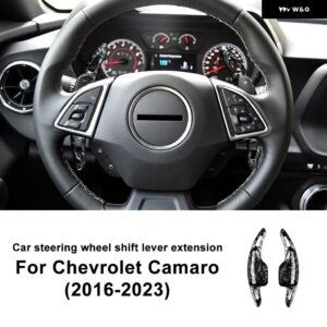 ABS シボレー カマロ 2016 - 23 車用 ステアリングホイール パドル シフター カバー トリム アクセサリー - Forged pattern