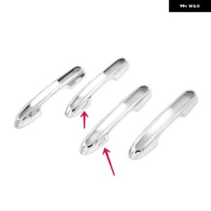 トヨタ ハイランダー XU70 2020 2021 2022 カーボン カー ドアハンドル ボウルカバー 装飾 ステッカー スタイリング アクセサリー - silver 2 sensors