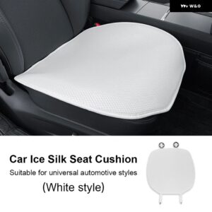 アイスシルク車フロントシートカバー は 一年中快適で通気性 汎用 プロテクター で 車シート クッション アクセサリー - Seat Front White
