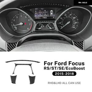 LHD RHD 車用スピード メーター フレーム リアルソフトカーボン ステッカー フォード フォーカス SE RS ST エコブースト 2015 - 18 アクセサリー - Black Carbon
