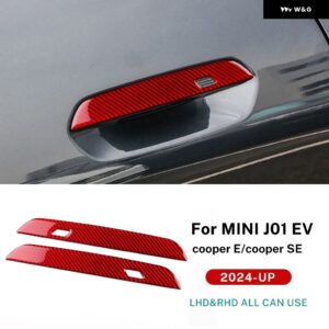 ドアハンドル ステッカー 外装 トリム パネル ミニ エレクトリック クーパー E SE J01 EV 2024 2025 ソフトカーボンアクセサリー - red with hole