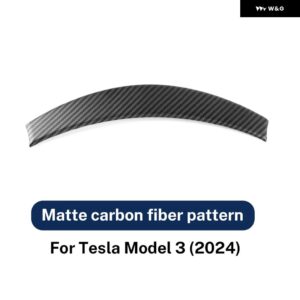 ステアリングホイール フレーム カバー テスラ モデル3 ハイランド 2024 ABS マットブライトカーボン トリム モデル3 インテリア アクセサリー - ABS matte carbon