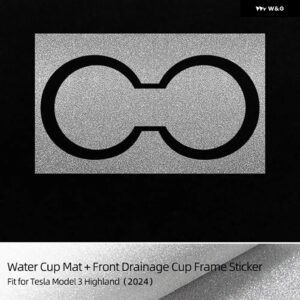 テスラ モデル3 ハイランド 2024 トリム モデル3 フラッシュクリスタル TPU 読書灯 ステッカー ステアリングホイール 車内アクセサリー - Front CUP