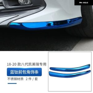 トヨタ カムリ 2018-2020 アクセサリー 2個 ステンレス フロント リア コーナー プロテクター フロントショベル フロントリップ 防止 - Blue fromt