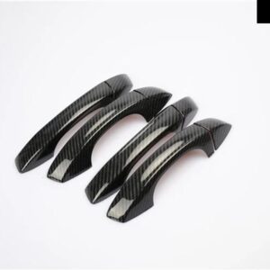 カーボンクロームカーサイド ドアハンドル カバー トリム ステッカー VW CC 2019 - 22 スタイリング アクセサリー - carbon 0 buttons