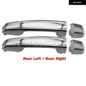 クローム/ブラック フロント リア 左 右 外装 アウター ドアハンドル 2010-2016 トヨタ 4RUNNER レクサス GX460 69210-60100 69211-60090 - Rear Pair Chrome