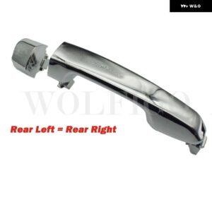 クローム/ブラック フロント リア 左 右 外装 アウター ドアハンドル 2010-2016 トヨタ 4RUNNER レクサス GX460 69210-60100 69211-60090 - Rear LH OR RH Chrome