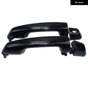 クローム/ブラック フロント リア 左 右 外装 アウター ドアハンドル 2010-2016 トヨタ 4RUNNER レクサス GX460 69210-60100 69211-60090 - Front Pair Black