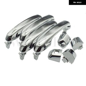 クローム/ブラック フロント リア 左 右 外装 アウター ドアハンドル 2010-2016 トヨタ 4RUNNER レクサス GX460 69210-60100 69211-60090 - Front Rear 4 Chrome