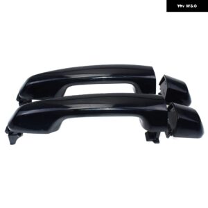 クローム/ブラック フロント リア 左 右 外装 アウター ドアハンドル 2010-2016 トヨタ 4RUNNER レクサス GX460 69210-60100 69211-60090 - Rear Pair Black