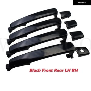 クローム/ブラック 車 フロント リア 左 右 外装 外側 ドアハンドル 日産 ローグ インフィニティ 80640AM205 NI1310129 80640CA012 - Front Rear 4pcs BK