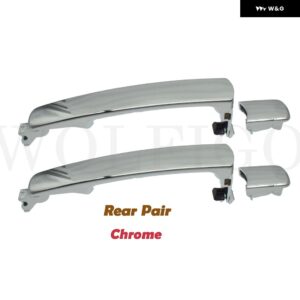 クローム/ブラック 車 フロント リア 左 右 外装 外側 ドアハンドル 日産 ローグ インフィニティ 80640AM205 NI1310129 80640CA012 - Rear Pair Chrome