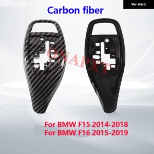 シフト レバー カバー BMW 1 3 4 5 X5シリーズ F30 F10 F15 レバー ギアノブ ギア シフト ノブ ギア レバー ノブ ギアスティック カーアクセサリー - F15 carbon fiber