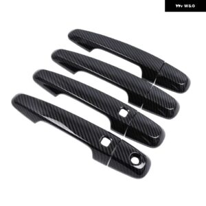 カーボンクロームカー ドアハンドル ボウルカバー ステッカー 三菱 パジェロ スポーツ2011-2021 スタイリング アクセサリー - c1 keyhole 2 buttons