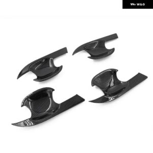 カーボンクローム ドアハンドル カバー ドアボウルカーアクセサリー ステッカー トリム セット トヨタ ハイランダーXU70 2020 2021 2022 - carbon bowl