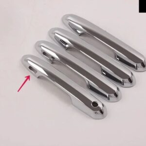 カーボンクローム ドアハンドル カバー ドアボウルカーアクセサリー ステッカー トリム セット トヨタ ハイランダーXU70 2020 2021 2022 - silver 2 sensors