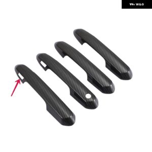 カーボンクローム ドアハンドル カバー ドアボウルカーアクセサリー ステッカー トリム セット トヨタ ハイランダーXU70 2020 2021 2022 - carbon 2 sensors