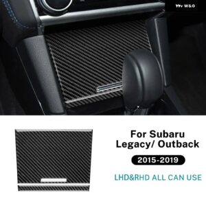 LHD RHD リアルソフトカーボン ステッカー スバル レガシィ アウトバック 2015 - 19 車フロントドアストリップ インテリア トリム - Central Black