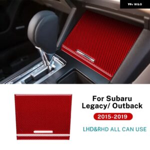 LHD RHD リアルソフトカーボン ステッカー スバル レガシィ アウトバック 2015 - 19 車フロントドアストリップ インテリア トリム - Central Red