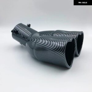 カーアクセサリー ハートシェイプ スタイル ダブル アウトレット マフラー チューブ ステンレス カーボン リア排気チップ マフラーテール - carbon bent