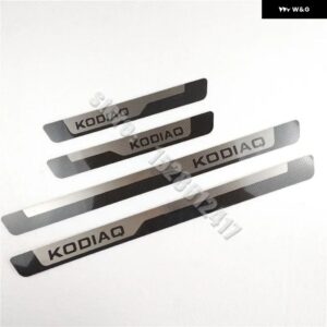 ドアシルストリップ シュコダ KODIAQ 2016-2022 ステンレス スカッフプレート ペダル ペダルカバー カー スタイリング ステッカー 自動車アクセサリー - 4pcs2