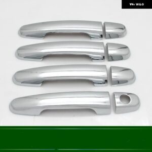 トヨタ BB 2006 - 2012 グロスブラッククロームカー ドアハンドル カバー トリム スタイリング カーアクセサリー - silver 0 Button