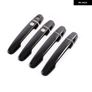 トヨタ BB 2006 - 2012 グロスブラッククロームカー ドアハンドル カバー トリム スタイリング カーアクセサリー - black 2 buttons