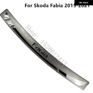シュコダ ファビア 2008 2009 2010~2021 ステンレス リアドアシル バンパー プロテクター シル リアブートガード スタイリング カーアクセサリー - 2015-2021