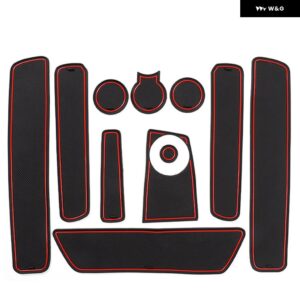 ダチア ダスター 2018 - 21 滑り止めゲートスロットカップマット 滑り止めドア溝 パッド インテリア アクセサリー - NO 18DUSTER RED