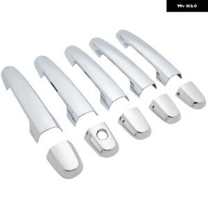 トヨタ RAV4 RAV 4 2006 - 13 カーボン クローム カー ドアハンドル カバー スタイリング アクセサリー - silver 0 button