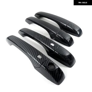 クライスラー 300 300C 2005 - 10 カーボン クローム カー ドアハンドル カバー トリム ステッカー カーアクセサリー - black 2 buttons