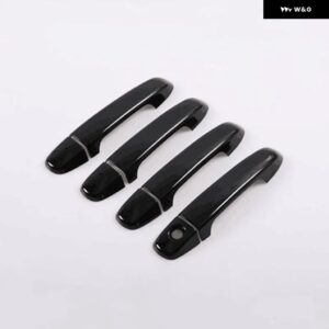 トヨタ カムリ XV50 2012-2016 光沢ブラック カーボン カーサイド ドアハンドル カバー トリム ステッカー スタイリング アクセサリー - Black handle